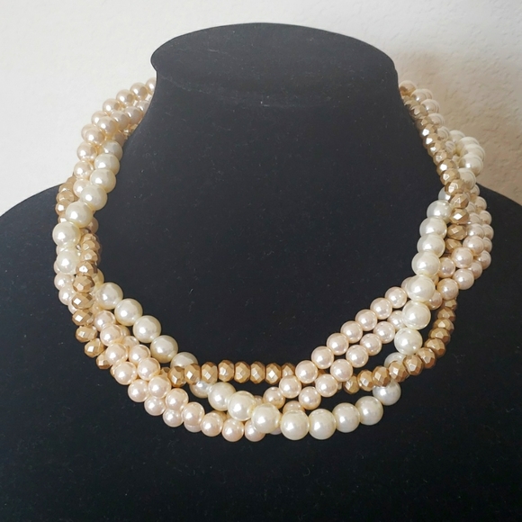 Colour Harmony Boutique Jewelry - "Pira" Multistrand Faux Pearl Necklace